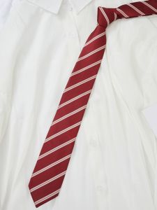 LIESHANG | No-Tie Zipper Japanese School Style Red Stripe Tie