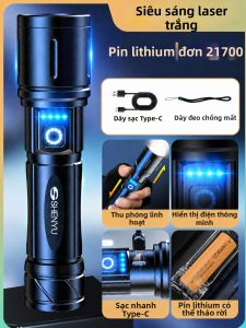 SHENYU | Đèn Pin Sạc Dài Đời Sáng Mini Di Động