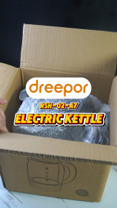 Dreepor 1500W Electric Kettle 2.0L Glass with Blue Light Disinfection