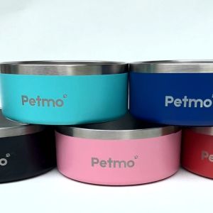 Petmo Wag Bowl - Double Walled 304 Stainless Steel Non-slip Food Water Bowl for Cats and Dogs Premium Thick