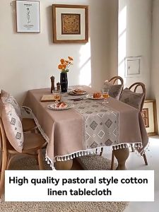 [RAMADAN]Tassel Embroidered Table Cloth / Taplak Meja Makan Tebal Renda Rumbai