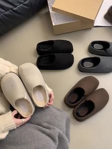 la Dép Sục Bít Mũi Đế Dày Tăng Chiều Cao Cho Nữ 2024 Dép Lê Lông Bánh Xốp Nổi Tiếng Trên Mạng Kiểu Pháp Mẫu Mới Giày Muller Đi Bên Ngoài Cho Nữ