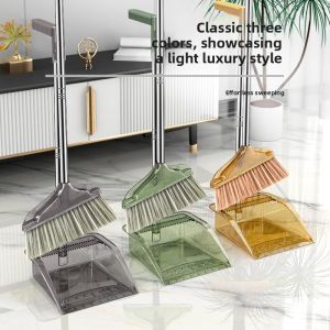 Transparent Hair-Resistant Broom and Dustpan Set
