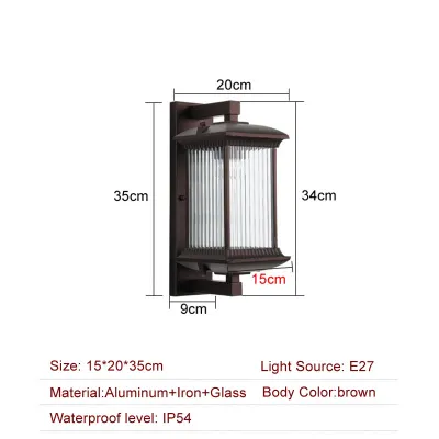 Outdoor Wall Lamp Metal Waterproof Outside Wall Lights AC90-260V Exterior Wall Lighting for Hotel Villa Big Porch Garden Gate