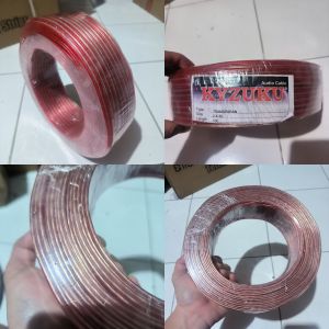 KYZUKU KABEL LISTRIK KABEL AUDIO TRANSPARAN 2x30 100 YARD 100Y FULL BAGUS BERKUALITAS TRANSPARANT