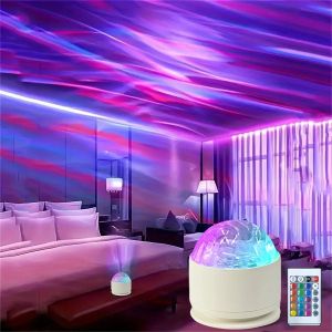 LED 16 Color Water Ripple & Aurora Projector Light Colorful Projector Festival Decoration Christmas Party Decor Night Light