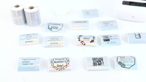 1Rolls สีโปร่งใสฉลากกาวความร้อนม้วน M110 การรวมสำหรับ Phomemo M110 / M200 / M120 / M220 E210 P50 DETONG P1