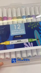 ชุดปากกาอะคริลิค 12ด้าม 24สี INKLAB