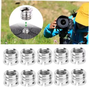 12Pcs 1/4 to 3/8 Camera Conversion Nut Tripod Adapter Stainless Steel Standard Screw Converter for DSLR Camera Monopod Stand