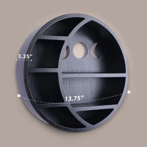 Crescent Moon Shelf for Crystals Stone Essential Oil Small Plant Gothic Witchy Art Wall Room Wooden Hanging Floating Shelves