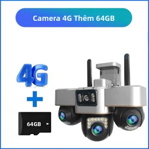 Camera IP Ngoài Trời 15MP 4G Ba Ống Kính Xoay PTZ Tầm Nhìn Ban Đêm Chống Nước V380 Pro Giám Sát An Ninh Với Âm Thanh Hai Chiều Sử Dụng Trong Nhà/ngoài Trời