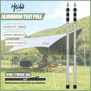Aluminum Alloy Tent Pole Adjustable Tent Support Rods Beach Shelter Tarp Awning Pole for Camping Hiking Tent SH062