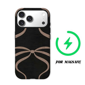 BILIBILI | Beige Ribbon Bow Texture Phone Case for iPhone 18 17 16 15 14 13 12 11 Air Pro Max Plus Double-layer Cover