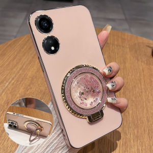 Honor Play 40 Anti-Fall Silicone Case Full Cover with Stand Womens Style Soft Shell Protection for Huawei Honor 40S 40C Phones