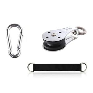 Carabiner Set for DIY Home Gym Cable Machine Fitness Equipment Accessories and Silent Bearing Pulley with Safety Strap