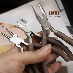 Ornament DIY Handmade Jewelry Tools Japanese Style Fine Jewelry Pliers Sharp Nose Pliers Slanting Forceps round Nose Pliers 3 Models