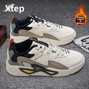 XTEP | New Casual Waterproof Leather Mens Running Shoes
