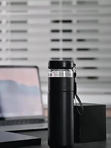 500ml Tea Infuser Vacuum Flask Stainless Steel Insulated Cup with Independent Tea Storage Handle Travel Mug Business Cup Gifts