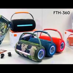 ลำโพงบลูทูธ FTH-360 ลำโพงเสียงดีเบสหนักๆ เรียบร้อย กันน้ำกันฝุ่น รับประกัน ขนาดพกพามิ่ง