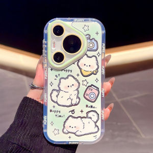 Cute Camera Phone Case Full Cover Shockproof Mirror Surface Huawei Pura70 pro Mate50/60 Cartoon Design Compatible 15/14/13/12 pro Max