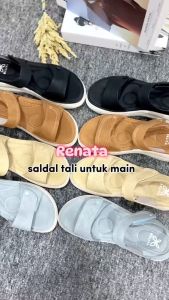 HELIVA RENATA Sandal Tali Serat Velcro Tinggi Sol 6cm HV5608