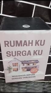 Celengan Target Jumbo Kunci Celengan Brangkas Motif Impian Rumah Bahan Kayu