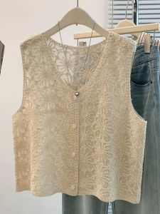 Áo Vest V-Neck Ren Xuyên Thấu Slim Fit Mùa Hè