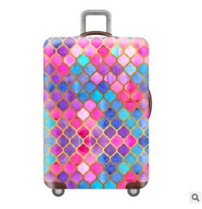 Pink Flower Elastic Luggage Cover Travel Dust Bag Suitcase Protector Cover Bag Accessories for Carry-On Suitcase And Leather Suitcase