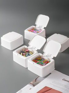 กล่องเก็บของสำนักงานทรงสี่เหลี่ยมพลาสติก กล่องจัดระเบียบสำนักงาน กล่องใส่ของตกแต่งโต๊ะทำงาน กล่องใส่ของสำนักงาน