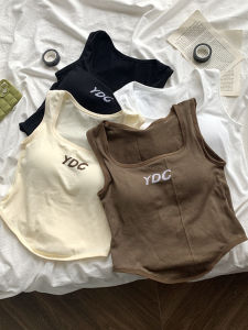 Áo Ba Lỗ Nữ Dáng Ôm Thêu Chữ Ấm Áp Mùa Xuân Thu Thiết Kế Gợi Cảm Quần Áo Làm Việc Màu Trơn Thường Ngày Mùa Hè