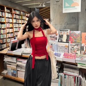 VKSOD | Pure Desire Spicy Girl One Shoulder Flower Tube Top Womens Summer Fashion Tank Top With Chest Pad Sleeveless Vest Outerwear