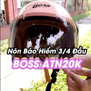 Nón Bảo Hiểm 3/4 Đầu Có Kính BOSS AT20 Đa Dạng Màu Sắc (Tặng túi đựng nón)