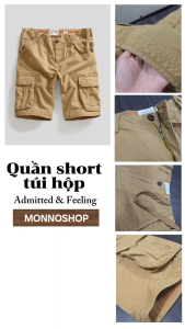 Quần short túi hộp lính chính hãng Aber ARM-1223 (xanh lính)