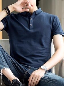 Áo Thun Polo Nam Tay Ngắn Cotton Nguyên Chất Mùa Hè 2025 Phong Cách Mới Cổ Polo Rộng Rãi Thoáng Khí Có Cổ Tay Lửng