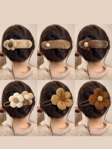 Large Size Duckbill Hair Clip Floral Plush Hair Accessories for Women Autumn Winter New Style Fresh out Korean Style Hair Decorations