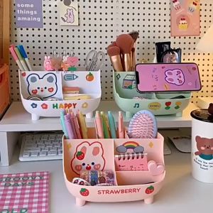 Hộp Đựng Bút Để Bàn Lưu Trữ Văn PHòng Phẩm Tặng Kèm Sticker Dễ Thương GA625
