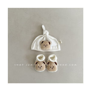 Cute Super Cute Newborn Fetal Cap Socks Spring and Autumn Combination Ins South Korea Bunny Newborn 0-3 Months Hat
