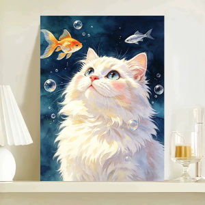 KAYOU | Acrylic Paint By Numbers Cute Cat Painting By Numbers on Canvas Coloring By Number for Adults Paint Digital Art