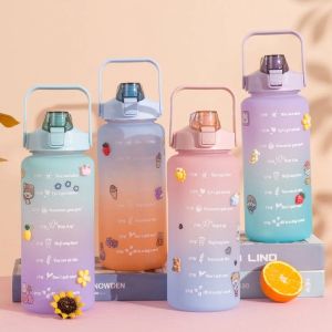 WestGoods 2L PASTEL Drinking Bottle Tumbler Sports Water Bottle+Free Original Stickers W/ Straw Time Marker