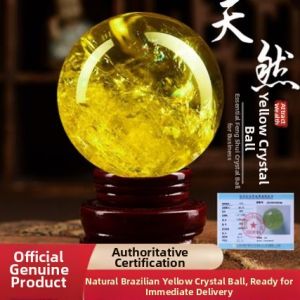RUANFU | Natural Yellow Crystal Ball Ornament