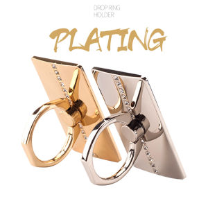 Mens and Womens Metal Universal Mobile Phone Holder Fastened Ring Rhinestone Alloy Tablet Computer Stand Desktop Paste Bracelet