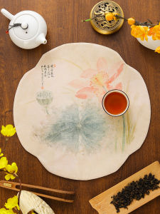 Luxurious Chinese Style Tea Ceremony Table Flag Waterproof Heat Insulation Mat Tea Table Cloth for Zen Tea Drinking Accessories