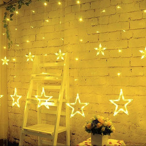 3.5M Star Curtain LED String Light 138 LEDs ไฟวันเกิดตกแต่งสำหรับห้องนอนหน้าต่างกลางแจ้งปาร์ตี้วันหยุดแสง