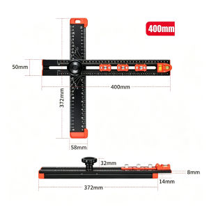 2 in 1 Drilling Positioning Ruler Combination Angle Ruler T-Shaped Ruler Cabinet Installation Woodworking Carpenter Measuring