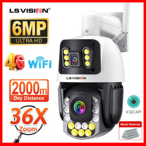 LS VISION ICSEE 6MP เลนส์คู่ NVR Alexa WIFI กล้องวงจรปิด36X ซูมออปติคอลกลางแจ้งกันน้ำ IP66บลูทูธไร้สายกล้องนิรภัย IP ตรวจจับ Humoid สองทางเสียง PIR สีเต็มรูปแบบการมองเห็นได้ในเวลากลางคืน PC Client กล้อง PTZ