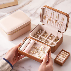 Jewellery Box Organiser for Necklace Earrings Bracelets Rings Double Layer Jewelry Storage Case