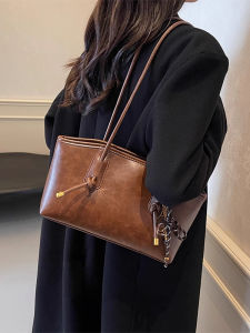 กระเป๋าสะพายไหล่ผู้หญิงแฟชั่น กระเป๋าถือทรงสี่เหลี่ยมผืนผ้า PU ขนาดใหญ่ กระเป๋าสะพายประจำวันสำหรับเดินทาง กระเป๋าถือแบบลำลอง