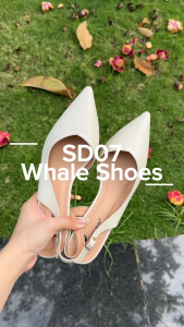 Giày cao gót (Slingback) Whale Shoes (SD07) 6cm cổ tim da mờ thiết kế tối giản đế chống trượt