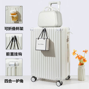 New 2025 Luggage Student Travel Suitcase 24 Inch Multi-Function 20 Inch Pull Rod Strong Durable Password Leather Box