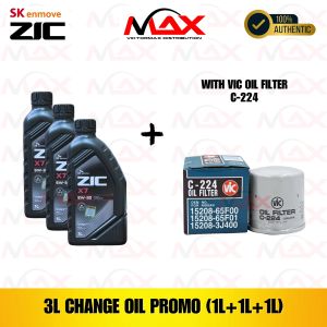 SK-ZIC 3 Liters X7 5W30 For GASOLINE Engine with C-224 Vic Oil Filter Bundle
